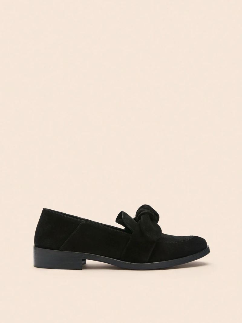 Maguire | Women's Valencia Black Suede Loafer Bow Loafer