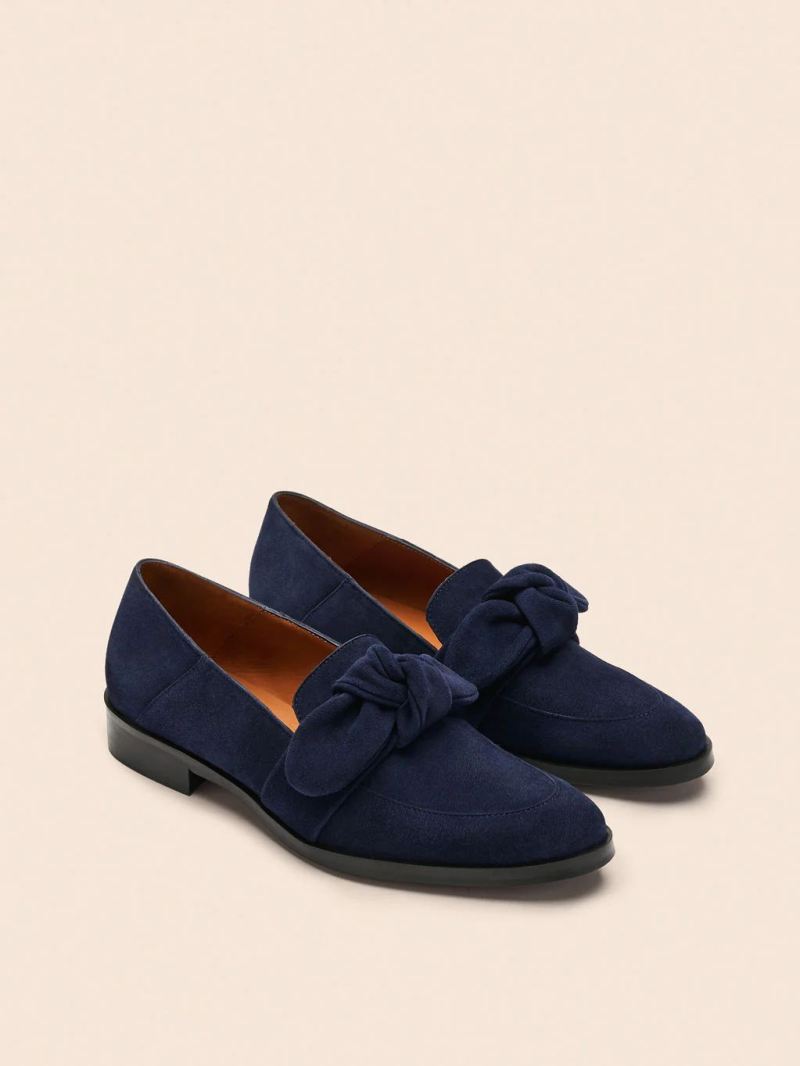 Maguire | Women's Valencia Navy Loafer Bow Loafer - Click Image to Close