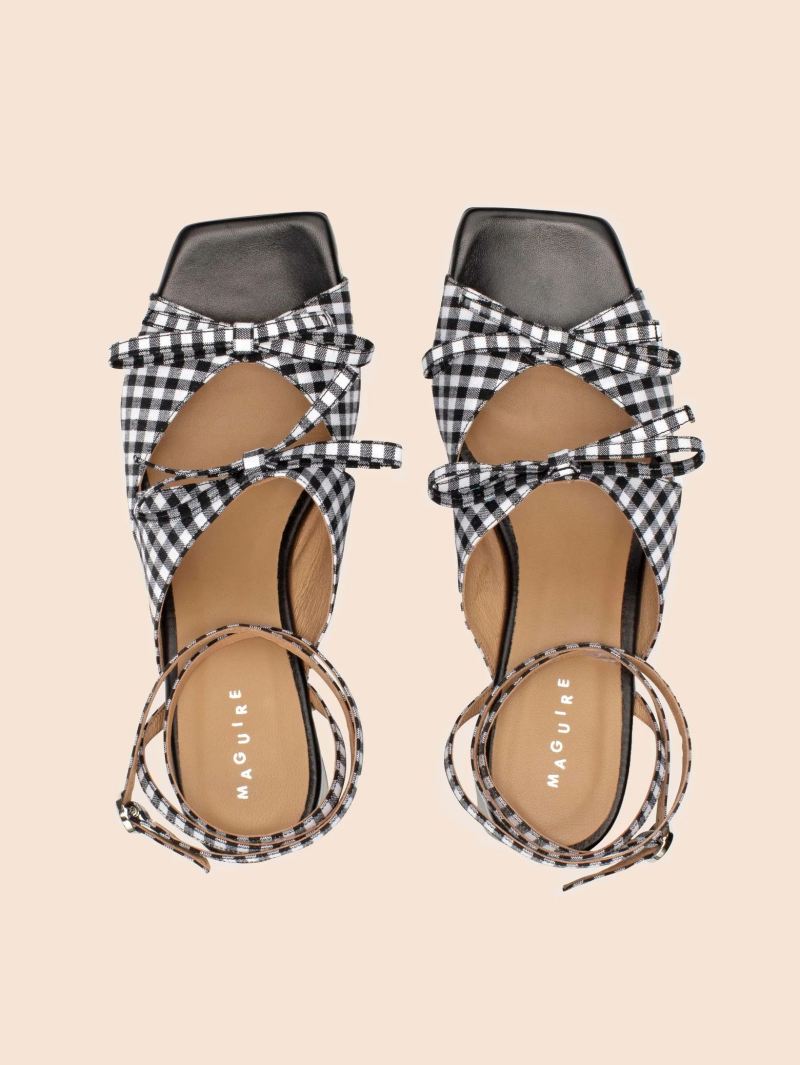 Maguire | Women's Mira Black Gingham Heel Last Units