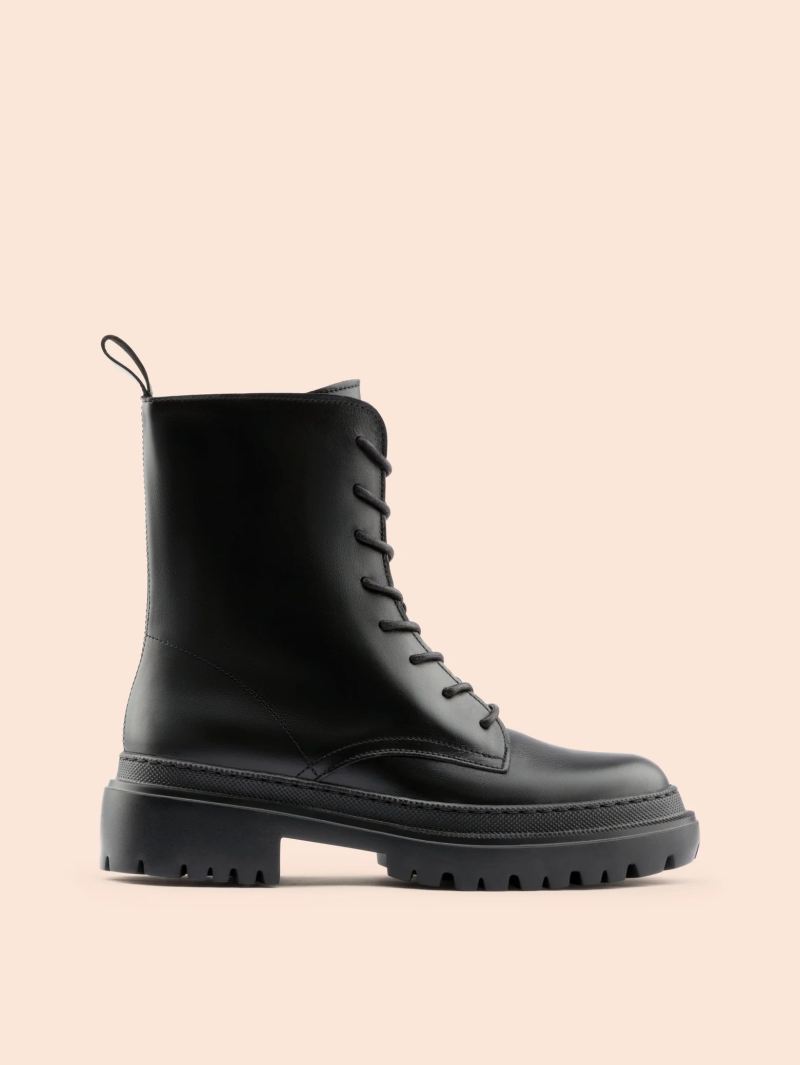 Maguire | Women's Belluno Black Leather Boot Combat Boot