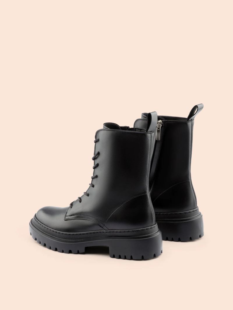 Maguire | Women's Belluno Black Leather Boot Combat Boot