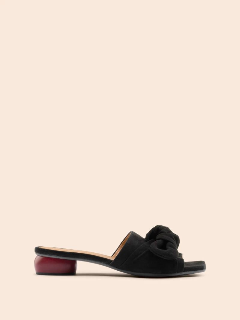 Maguire | Women's Modena Black Sandal Heeled Mule