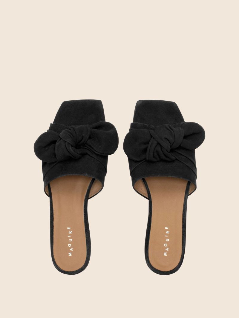 Maguire | Women's Modena Black Sandal Heeled Mule