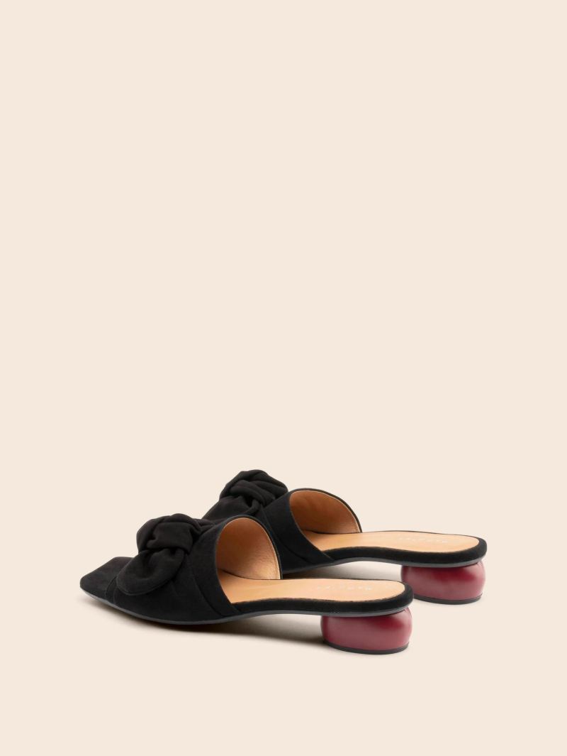 Maguire | Women's Modena Black Sandal Heeled Mule