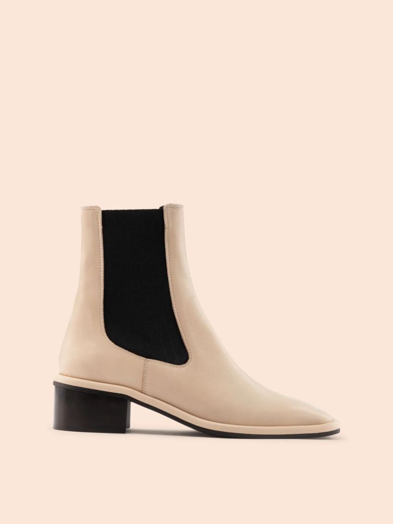 Maguire | Women's Morella Beige Boot Heeled Chelsea Boot