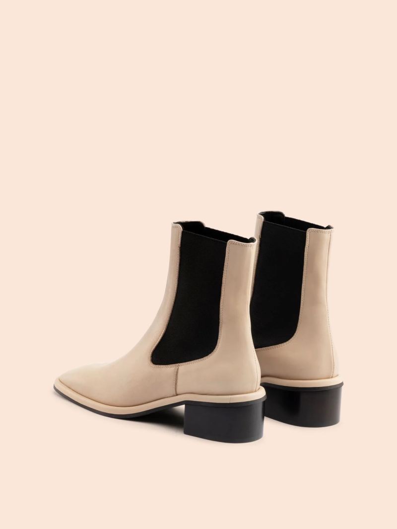 Maguire | Women's Morella Beige Boot Heeled Chelsea Boot