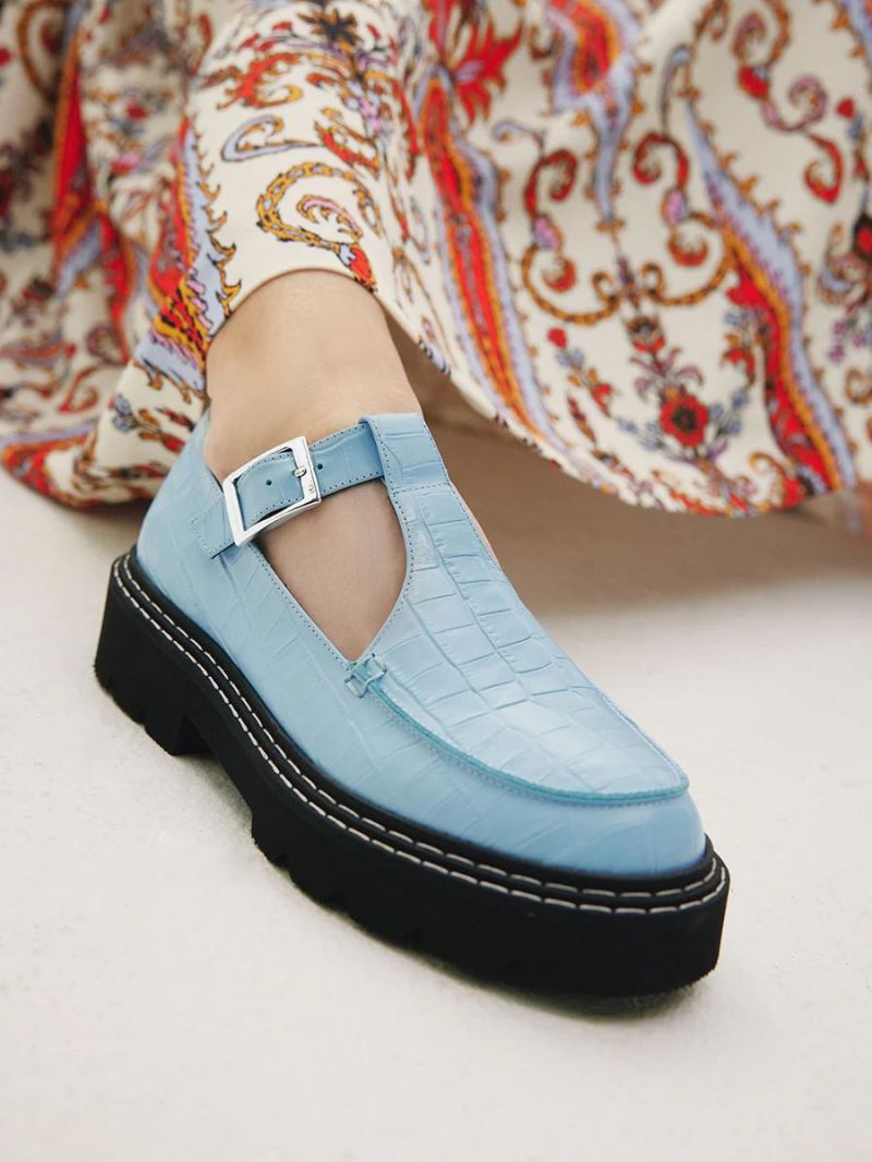 Maguire | Women's Neiva Sky Blue Mary Jane Deadstock Leather - Click Image to Close