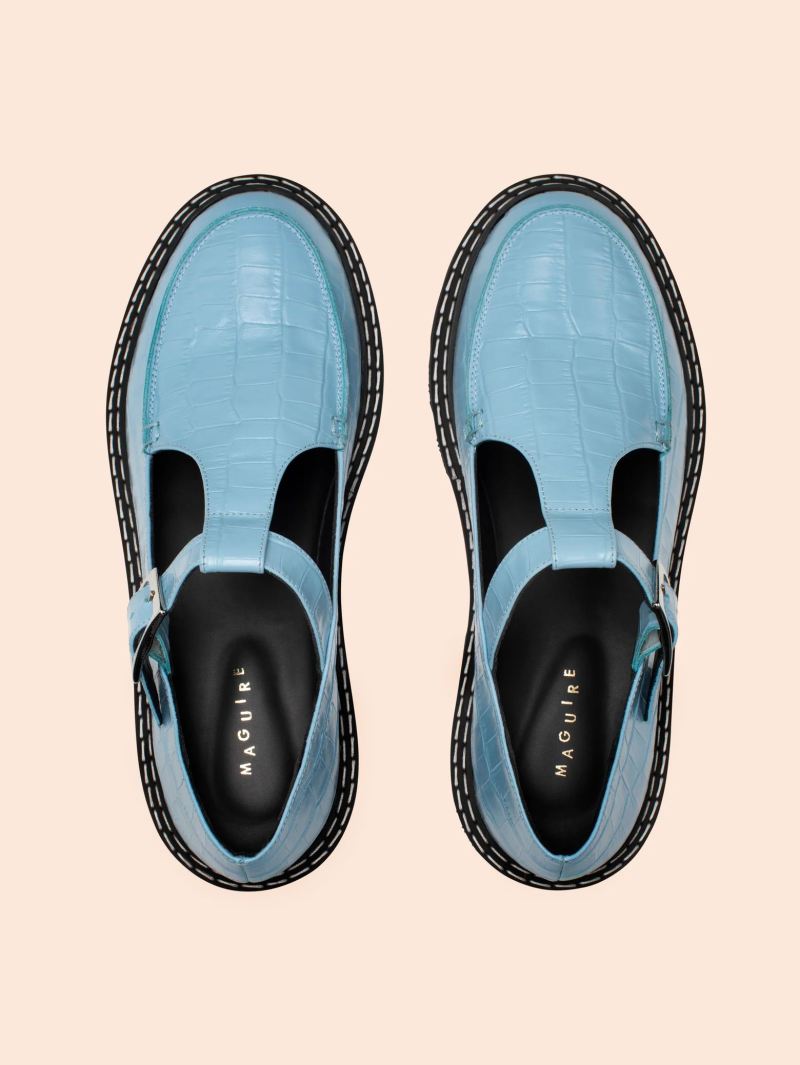 Maguire | Women's Neiva Sky Blue Mary Jane Deadstock Leather - Click Image to Close