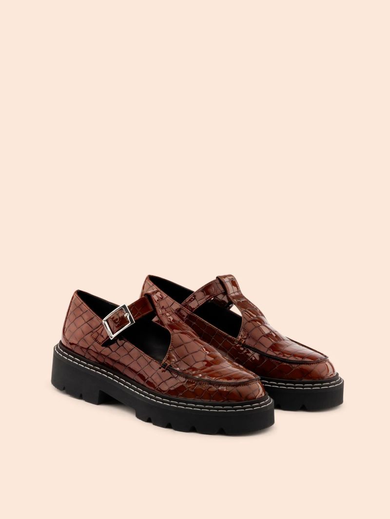 Maguire | Women's Neiva Brown Mary Jane Deadstock Leather - Click Image to Close